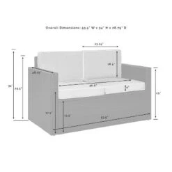 Palm Harbor Outdoor Wicker Loveseat - Sand/Brown - Crosley -Crosley shop GUEST 8fa92e8c afdc 4bfb 8854 ac8b9929f64a