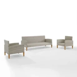 Capella Outdoor Wicker 3 Pc Sofa And Two Chair Set - Gray/Acorn - Crosley 14 Capella Outdoor Wicker 3 Pc Sofa And Two Chair Set - Gray/Acorn - Crosley -Crosley shop GUEST 902085b7 2d4f 49c3 b1e1 381f002d4140