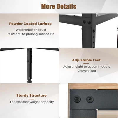 Costway 48" Adjustable Work Bench Heavy-Duty Steel Frame Worktable With Power Outlets 7 Costway 48" Adjustable Work Bench Heavy-Duty Steel Frame Worktable With Power Outlets - Image 7