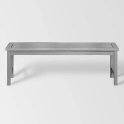 Ravenscroft Modern Boho Acacia Wood Slat Top Outdoor Dining Bench - Gray Wash - Saracina Home -Crosley shop GUEST 90fc182e 8833 415a b6e1 b3ef226c297b