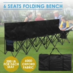 Yaheetech 6 Seats Portable Folding Bench For Sports Camping -Crosley shop GUEST 9119e476 a5c7 4826 be98 37da612b58ec