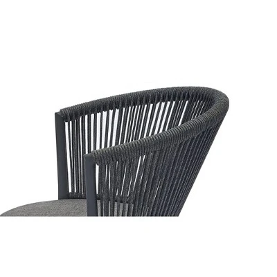 3pc Outdoor Wicker Conversation Set With Cushions - Dark Gray - GODEER 6 3pc Outdoor Wicker Conversation Set With Cushions - Dark Gray - GODEER - Image 6