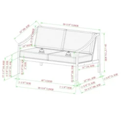 Saracina Home Mid-Century Modern Slatted Acacia Outdoor Bench With Cushions -Crosley shop GUEST 9290c681 722c 470e b230 2ed9df4b8fe2