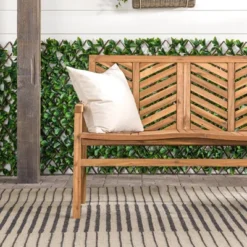 Slatted Chevron Acacia Wood Patio Loveseat – Saracina Home -Crosley shop GUEST 92c3c9b0 8087 4ad7 9b5b bc9546058aaf