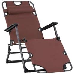 Outsunny 2-in-1 Folding Patio Lounge Chair W/ Pillow, Outdoor Portable Sun Lounger Reclining To 120°/180°, Oxford Fabric 21 Outsunny 2-in-1 Folding Patio Lounge Chair W/ Pillow, Outdoor Portable Sun Lounger Reclining To 120°/180°, Oxford Fabric -Crosley shop GUEST 92f63476 c992 4595 a3e3 73ea37d851dc