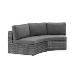 Catalina Wicker Round Sectional Sofa - Gray - Crosley -Crosley shop GUEST 937822e9 56be 4b88 a7a1 2b78fe85ebc3