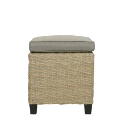 6pc Outdoor Wicker Conversation Set With Arm Chairs, Sofa, Ottomans & Coffee Table - Brown - GODEER -Crosley shop GUEST 938541bc d887 4ef8 8d76 5e4edfcdd944