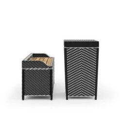 2pc Maksville Outdoor Aluminum Storage Bench & Trash Can - MiBasics -Crosley shop GUEST 93db87d0 3735 44ef b3b8 de2cc7537450