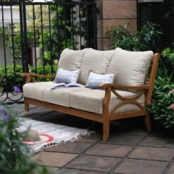 Abbington Teak Patio Sofa With Cushion - Cambridge Casual 13 Abbington Teak Patio Sofa With Cushion - Cambridge Casual -Crosley shop GUEST 941d701c 36f9 4456 a706 f3eeb7803ef5