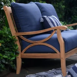 Abbington Teak Patio Loveseat With Cushion - Navy - Cambridge Casual 5 Abbington Teak Patio Loveseat With Cushion - Navy - Cambridge Casual -Crosley shop GUEST 95145a81 9c27 4c1f 9e32 b6f34397ca8b