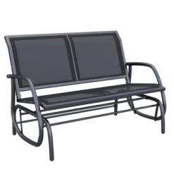 Outsunny 2-Person Outdoor Glider Bench Patio Double Swing Rocking Chair Loveseat W/Power Coated Steel Frame For Backyard Garden Porch -Crosley shop GUEST 95e5bbd1 96ed 49a8 8df7 92623753ae11