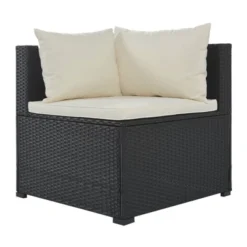 9pc Wicker Patio Sectional Seating Set With Cushions - Black/Beige - GODEER 21 9pc Wicker Patio Sectional Seating Set With Cushions - Black/Beige - GODEER -Crosley shop GUEST 98854307 d612 4e2a b43a f293a99b4b1f