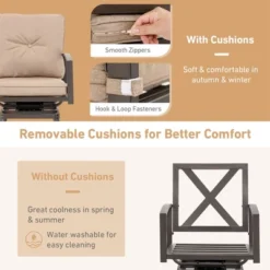 Costway Patio 3pcs Swivel Bar Height Bistro Set Cushioned Table Stools Furniture Outdoor -Crosley shop GUEST 98d8374d bcd9 4d2a 8f5d 6237a103f271