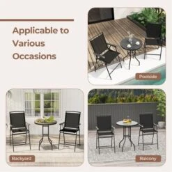 Tangkula 3-Piece Outdoor Bar Set Counter Height Patio Bistro Furniture Set W/ DPC Tabletop & Umbrella Hole -Crosley shop GUEST 996641e5 1c44 447a 9a35 2a3f86995002