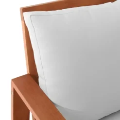 Grafton Eucalyptus 3 Seat Outdoor Bench With Cushions - Gray/Natural - Alaterre Furniture -Crosley shop GUEST 9975ed34 231e 40c8 852f e7d874dbc209