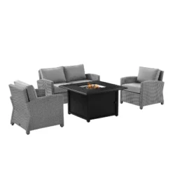 Bradenton 4pc Wicker Seating Set With Fire Table - Crosley 32 Bradenton 4pc Wicker Seating Set With Fire Table - Crosley -Crosley shop GUEST 99808cea eeaf 48b9 94b4 0f9fb9704b20