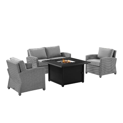 Bradenton 4pc Wicker Seating Set With Fire Table - Crosley 16 Bradenton 4pc Wicker Seating Set With Fire Table - Crosley - Image 16