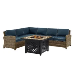Bradenton 5pc Outdoor Wicker Sectional Set With Fire Table - Crosley -Crosley shop GUEST 9985863f 013d 48b9 a30e d9f69f1bdf6f