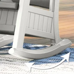 Suncast Outdoor Lightweight Portable Rocking Chair With 7 Gallon In-Seat Storage, Porch, Patio, Deck Furniture, 375 Pound Capacity, Dove Gray (2 Pack) -Crosley shop GUEST 99cbf6e9 707d 40de a8e3 5b84018ae30b