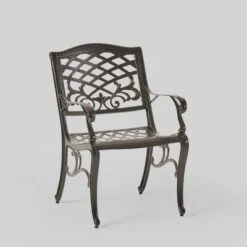 Hallandale Sarasota 7pc Cast Aluminum Dining Set - Hammered Bronze - Christopher Knight Home -Crosley shop GUEST 9a536034 a83f 4d7b a709 b1920942a25f