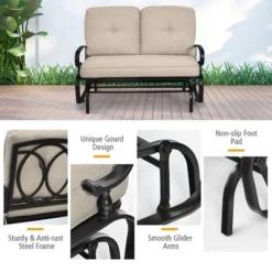 Costway 2-Person Outdoor Swing Glider Chair Bench Loveseat Cushioned Sofa 15 Costway 2-Person Outdoor Swing Glider Chair Bench Loveseat Cushioned Sofa -Crosley shop GUEST 9c692092 efce 4889 b8b6 1eb1f00fd8d0
