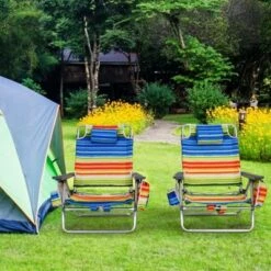 Tangkula 2 Pack Of Folding Beach Chair Portable Backpacking Chair With Cup Holder Headrest Storage Bag For Outdoor -Crosley shop GUEST 9cad1bb1 a4e1 4a6e 97d5 3aa5419bdd19
