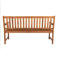 Laurel 3-Seat Slat-Back Acacia Wood Outdoor Garden Patio Bench - JONATHAN Y -Crosley shop GUEST 9cbcfd55 2458 40a5 ad6a 55c957879692