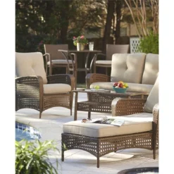 3pc Lakewood Ranch Steel Woven Wicker Outdoor High Top Bistro Patio Furniture Set With Cushions Brown - Room & Joy -Crosley shop GUEST 9d74c3eb a8e9 4c45 b79b 33fefa4a69de