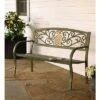 Evergreen Pineapple Metal Garden Bench - Verdigris