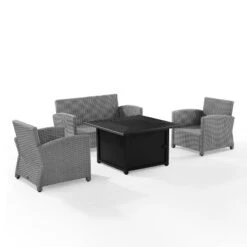 Bradenton 4pc Wicker Seating Set With Fire Table - Crosley 20 Bradenton 4pc Wicker Seating Set With Fire Table - Crosley -Crosley shop GUEST 9fe3eb53 e166 4b54 9459 00beb7106466