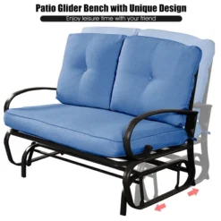 Costway Glider Outdoor Patio Rocking Bench Loveseat Cushioned Seat Steel Frame Blue 12 Costway Glider Outdoor Patio Rocking Bench Loveseat Cushioned Seat Steel Frame Blue -Crosley shop GUEST a07029e9 07ef 4886 99e2 fc11d54a8057