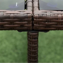 9pc Wicker Outdoor Dining Set With Cushion - Dark Brown/Beige - GODEER -Crosley shop GUEST a0aa324c 0a0d 42a2 9e22 575ad24fa2fd