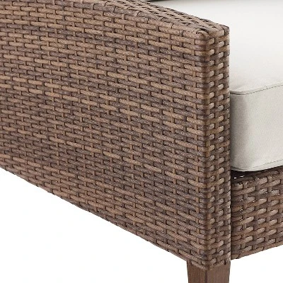 Capella Outdoor Wicker Sofa - Cream/Brown - Crosley 8 Capella Outdoor Wicker Sofa - Cream/Brown - Crosley - Image 8