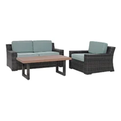 Beaufort 3pc Outdoor Wicker Conversation Set - Mist - Crosley -Crosley shop GUEST a12ddfa8 8669 4528 b000 77155358b2ee