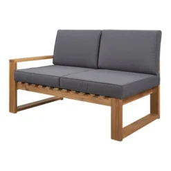 3pc Outdoor Acacia Wood Sectional Conversation Set With Cushions - Gray - GODEER 20 3pc Outdoor Acacia Wood Sectional Conversation Set With Cushions - Gray - GODEER -Crosley shop GUEST a2dec702 9055 443e 9775 163afa81c4a8