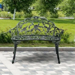 Costway Patio Garden Bench Chair Style Porch Cast Aluminum Outdoor Rose Antique Green 11 Costway Patio Garden Bench Chair Style Porch Cast Aluminum Outdoor Rose Antique Green -Crosley shop GUEST a33cf802 637e 4f10 adaa 86fcad36d470