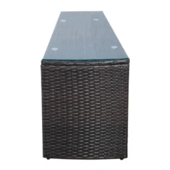 4pc Wicker Half-Moon Patio Set With Cushions - Brown/Beige - GODEER -Crosley shop GUEST a3f47342 5b42 4324 815a 6ce8efb0e7de