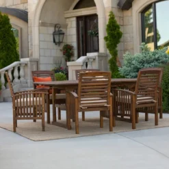 7pc Acacia Wood Patio Dining Set With Cushions - Saracina Home -Crosley shop GUEST a451277b 3ed7 403f 81d1 4b7c21d4cf6f