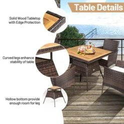 Costway 5PCS Patio Rattan Dining Furniture Set Arm Chair Wooden Table Top 15 Costway 5PCS Patio Rattan Dining Furniture Set Arm Chair Wooden Table Top -Crosley shop GUEST a460e0f5 dceb 4cca bf37 62ad5a9cd282