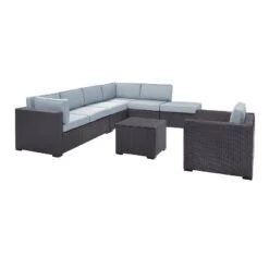 Biscayne 6pc Outdoor Wicker Sectional Set - Mist - Crosley -Crosley shop GUEST a46f5824 532e 4671 9d46 fde51af1e90b