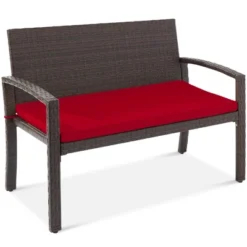 Best Choice Products 2-Person Outdoor Wicker Bench Garden Patio Porch Furniture W/ 700lb Capacity, Cushion -Crosley shop GUEST a574e134 2a6f 4d3d be15 5910a0ab6323