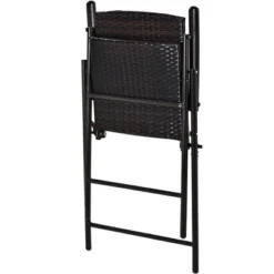 5-Piece Patio Rattan Dining Table Set , Counter Height PE Wicker Dining Table Set With Umbrella Hole And 4 Foldable Chairs, Brown-ModernLuxe 16 5-Piece Patio Rattan Dining Table Set , Counter Height PE Wicker Dining Table Set With Umbrella Hole And 4 Foldable Chairs, Brown-ModernLuxe -Crosley shop GUEST a651c4c0 f29b 4951 a933 8bb55333bd73