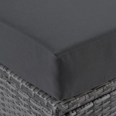 7pc Outdoor Set With Rattan Sofa & Cushions - Gray - GODEER 14 7pc Outdoor Set With Rattan Sofa & Cushions - Gray - GODEER - Image 14