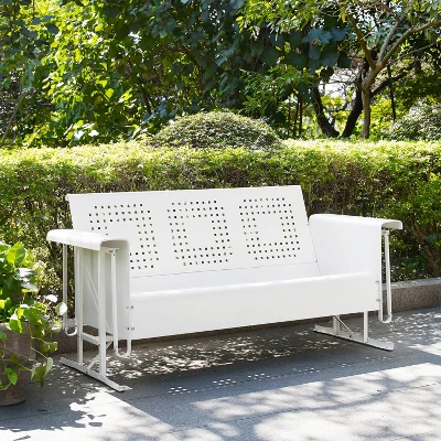 Bates Outdoor Sofa Glider - White - Crosley 1 Bates Outdoor Sofa Glider - White - Crosley