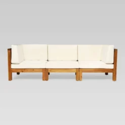 Brava 4pc Acacia Modular Sofa And Table Set - Teak/Beige - Christopher Knight Home 7 Brava 4pc Acacia Modular Sofa And Table Set - Teak/Beige - Christopher Knight Home -Crosley shop GUEST a7465d07 cd93 4686 b3ee ab5d220c887c