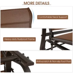 Costway 2-Person Patio Swing Glider Bench Loveseat Rocking Chair High Back Deck 16 Costway 2-Person Patio Swing Glider Bench Loveseat Rocking Chair High Back Deck -Crosley shop GUEST a76cc80a 2e10 4270 bb20 140b0dcbaf21