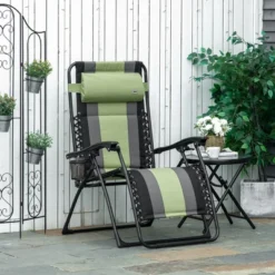 Outsunny XL Oversize Zero Gravity Recliner, Padded Patio Lounger Chair, Folding Chair With Adjustable Backrest, Cup Holder And Headrest For Backyard, Poolside, Lawn -Crosley shop GUEST a82c9fd8 6d6e 4447 bbf0 beac9c5f09b0