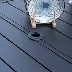 7pc Patio Dining Set With Rectangle Table With 2.6" Umbrella Hole & Aluminum Arm Chairs - Captiva Designs -Crosley shop GUEST a97f2c4d 3c0a 46d1 8bac aec48c60c364