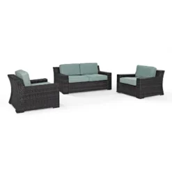 Beaufort 3pc Outdoor Wicker Seating Set With Loveseat & 2 Arm Chairs - Mist - Crosley 11 Beaufort 3pc Outdoor Wicker Seating Set With Loveseat & 2 Arm Chairs - Mist - Crosley -Crosley shop GUEST a9989005 6b6c 4832 999c c2486ed2fde8