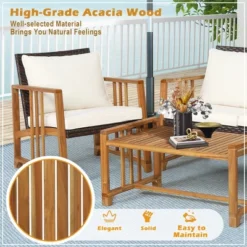 Costway 8PCS Patio Mix Brown Wicker Sofa Set Acacia Wood Frame With Seat & Back Cushions 13 Costway 8PCS Patio Mix Brown Wicker Sofa Set Acacia Wood Frame With Seat & Back Cushions -Crosley shop GUEST aa949582 1350 46cc 8914 576c10152db4